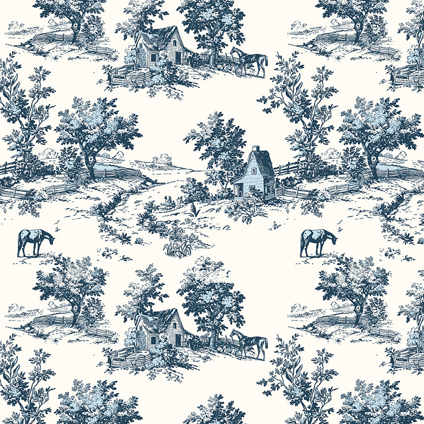 Bluegrass Charm Navy Toile