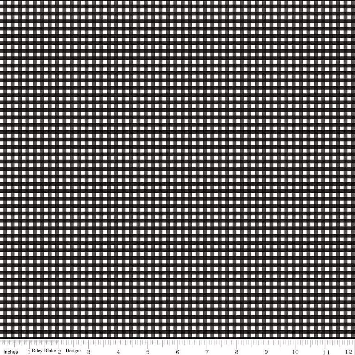 1/8" Small Gingham Black
