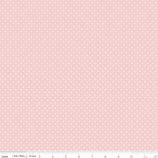 White Swiss Dot On Babypink, MOQ 10Yard(s)