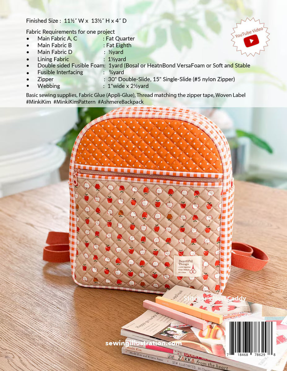 Ashmere Backpack Pattern by Minki Kim