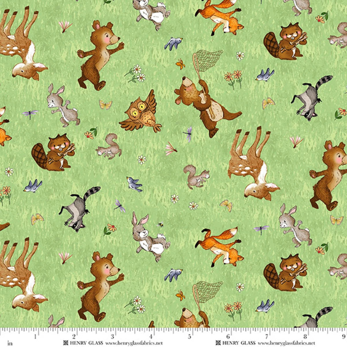 Happy Campers Frolicking Friends - Green