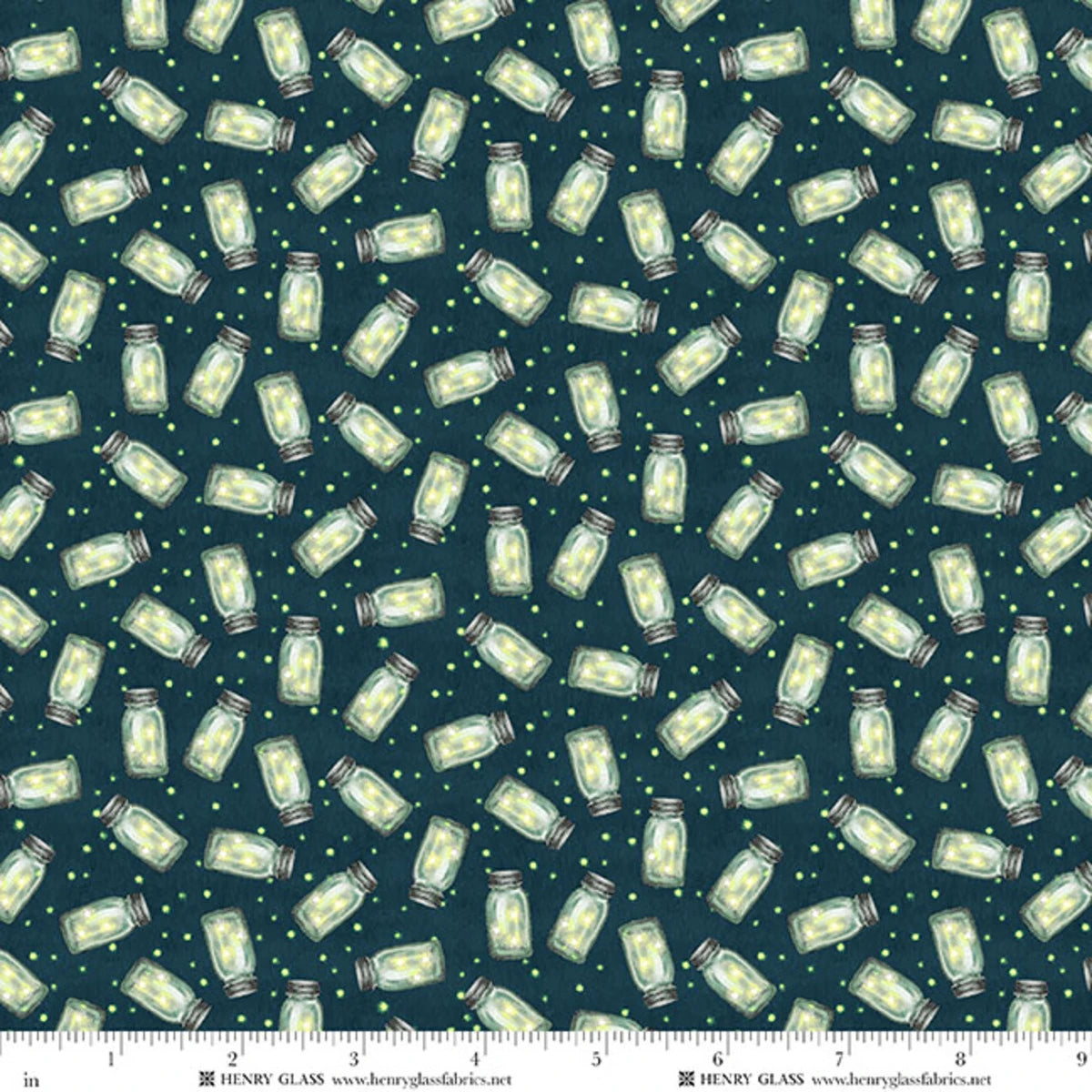 Happy Campers Fireflies - Lime/Dark Teal