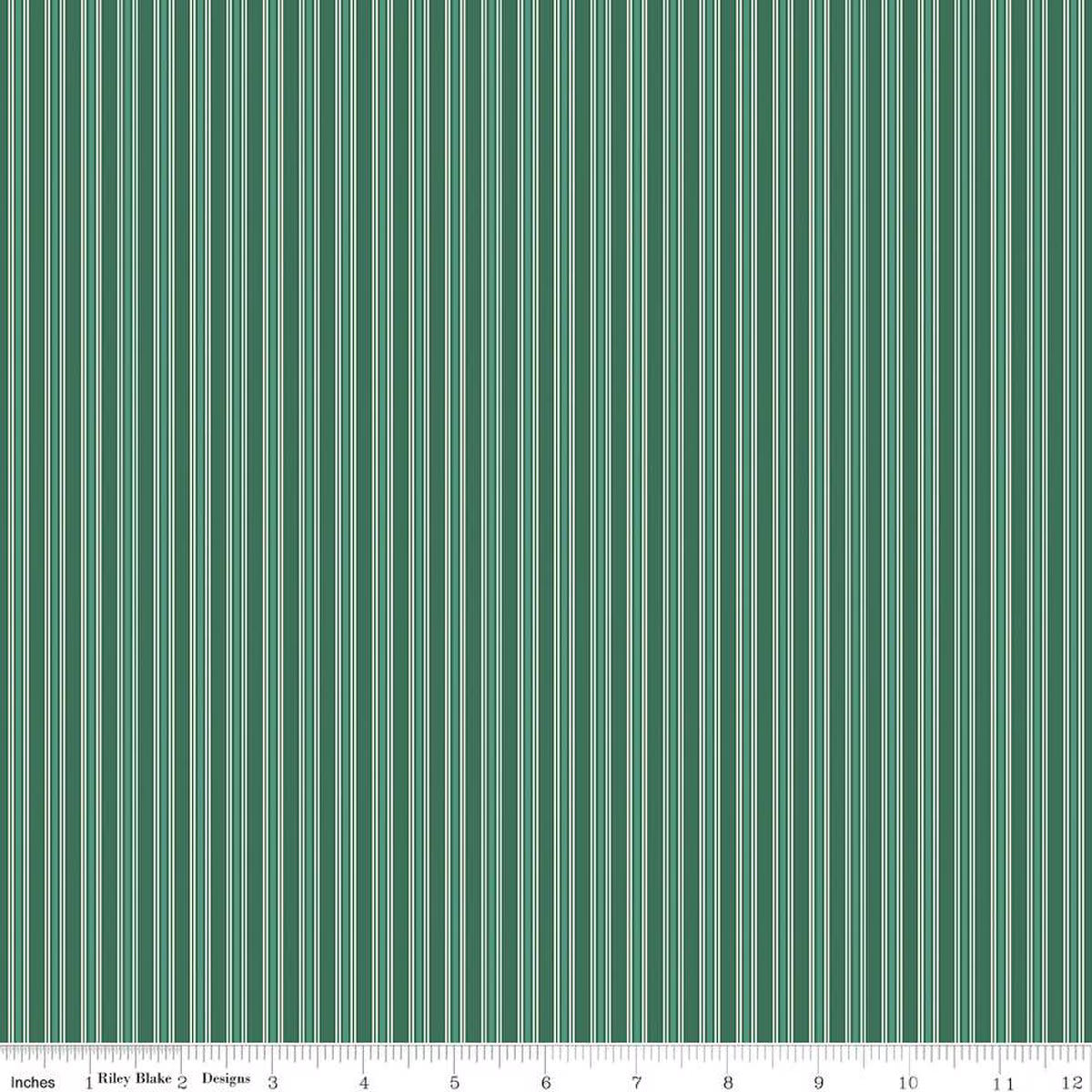 Merry Little Christmas Stripes Green
