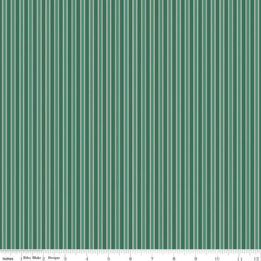 Merry Little Christmas Stripes Green