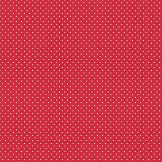 White Swiss Dot On Red, MOQ 10Yard(s)