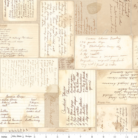 Baked With Love 107/108" Wide Back Recipes Tea Dye